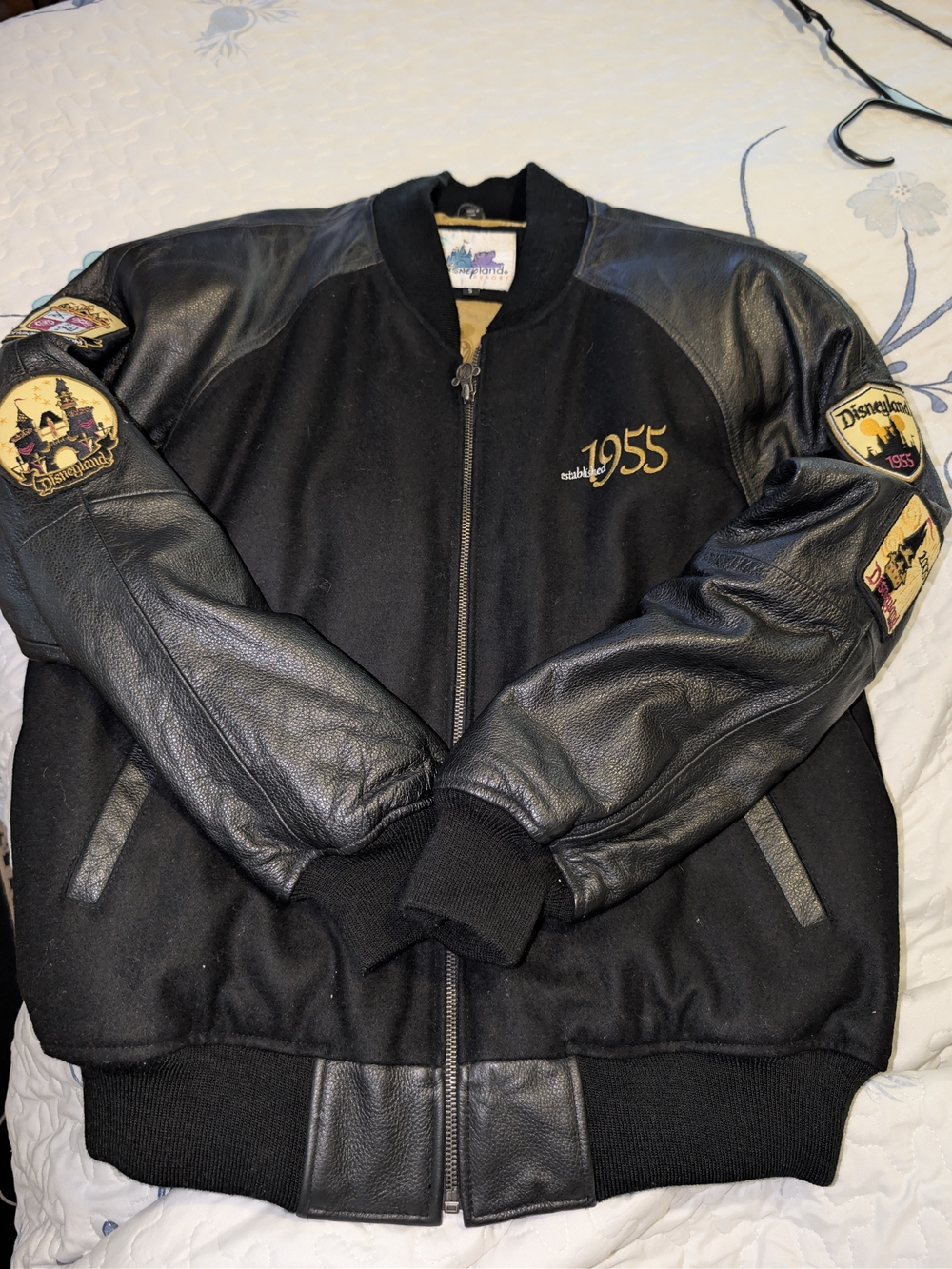 Disney 50th Anniversary Disneyland Black 1955 Embroidered Bomber Jacket